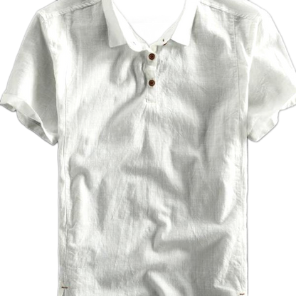 Camisa de lino hombre, manga corta
