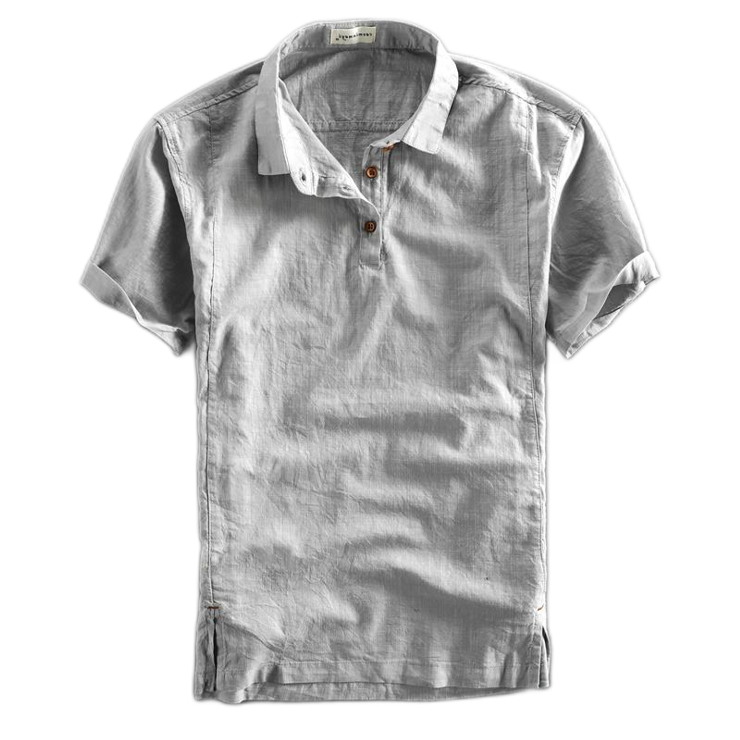 Camisa de lino hombre color gris claro