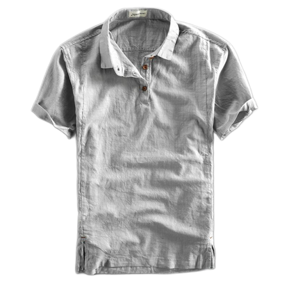 Camisa de lino hombre, manga corta