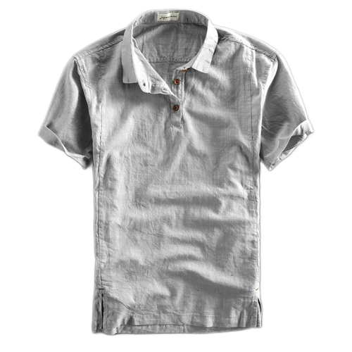 Camisa de lino hombre, manga corta