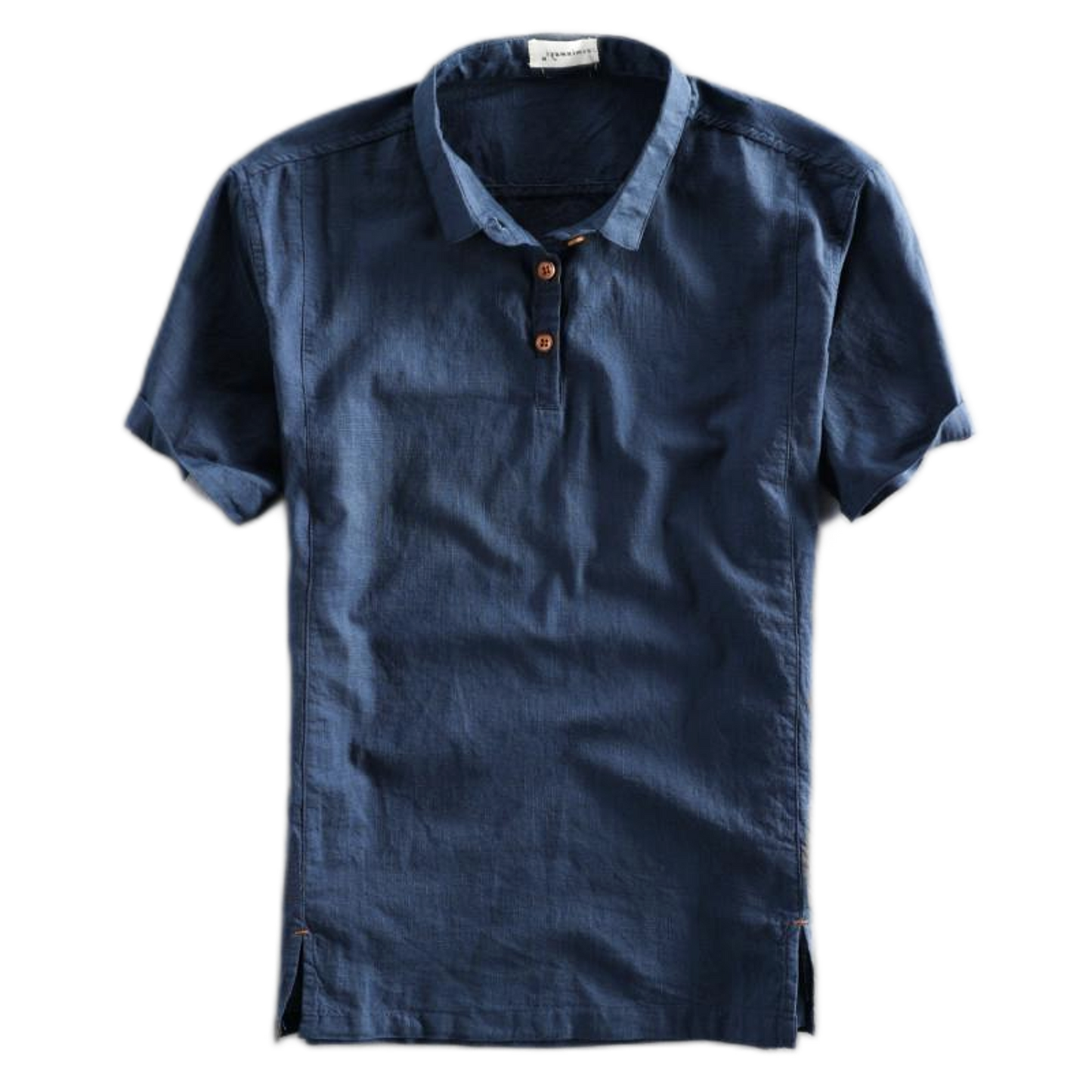 Camisa de lino hombre color azul marino
