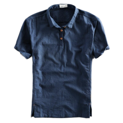 Camisa de lino hombre color azul marino