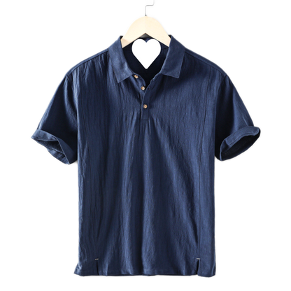 Camisa de algodón hombre color azul oscuro