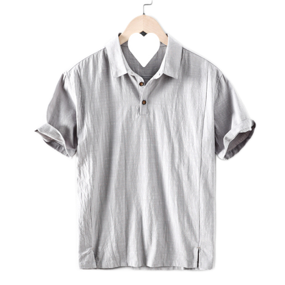 Camisa de algodón hombre color gris claro