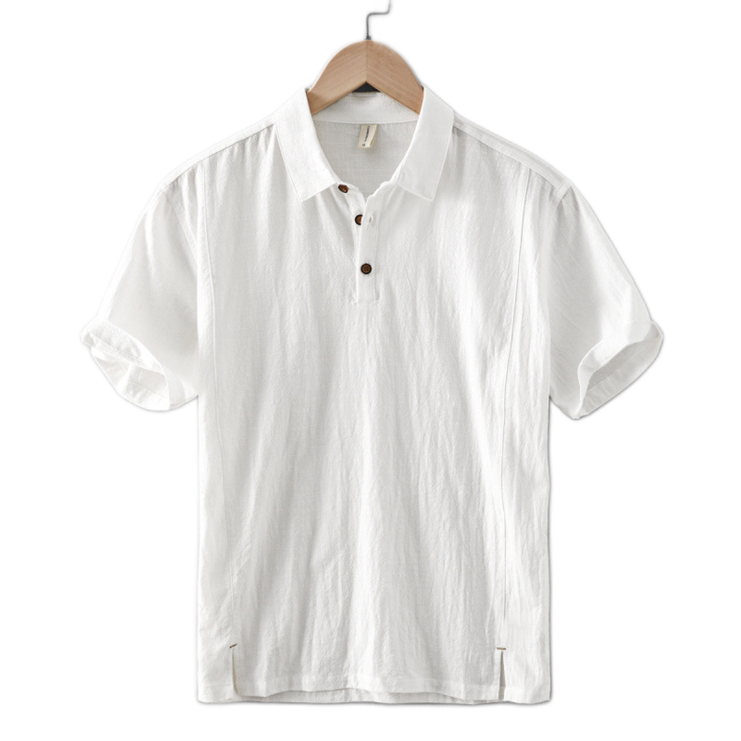 Camisa de algodón hombre color blanco