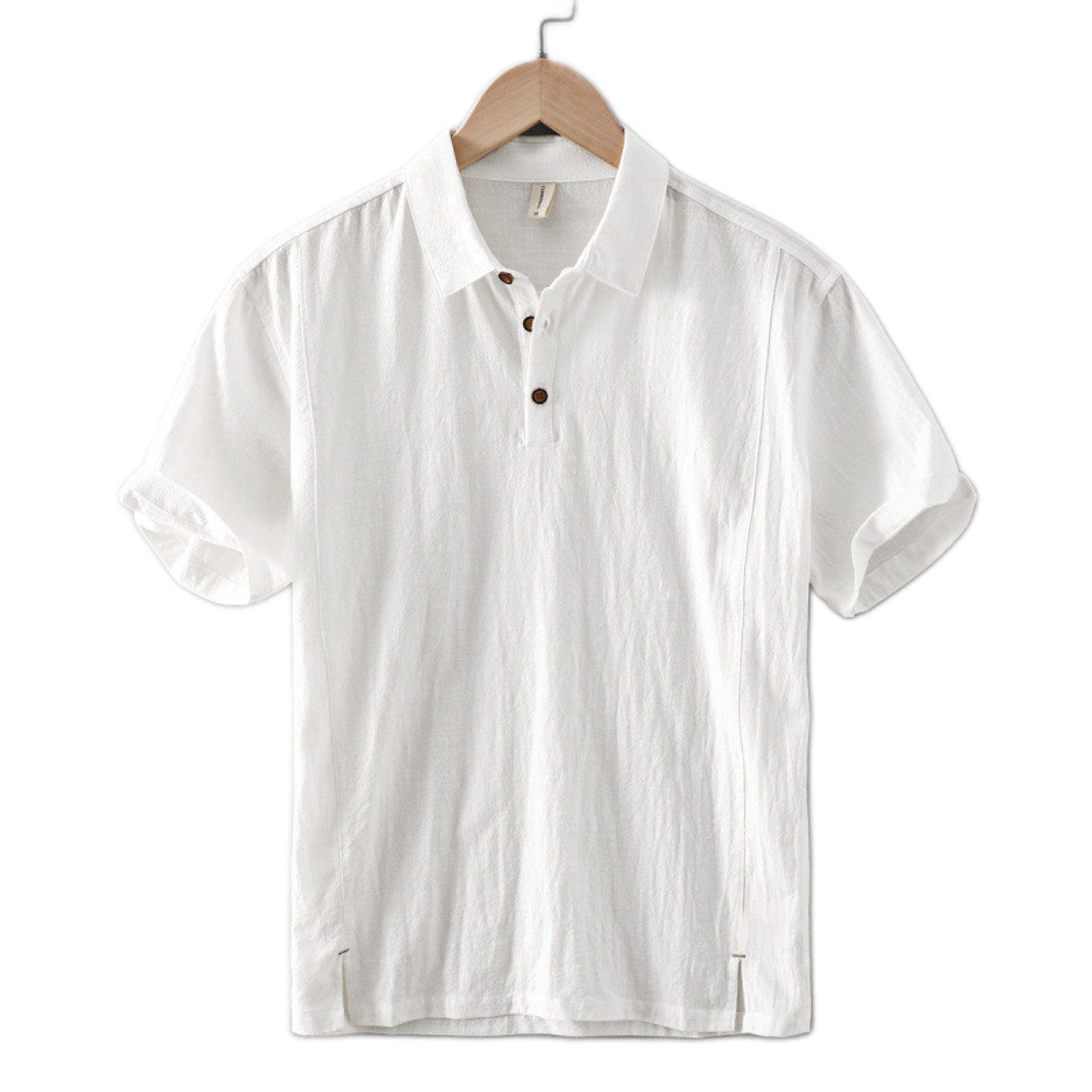 Camisa de algodón hombre color blanco