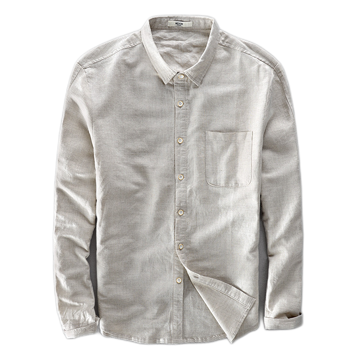 Camisa de lino hombre color beige