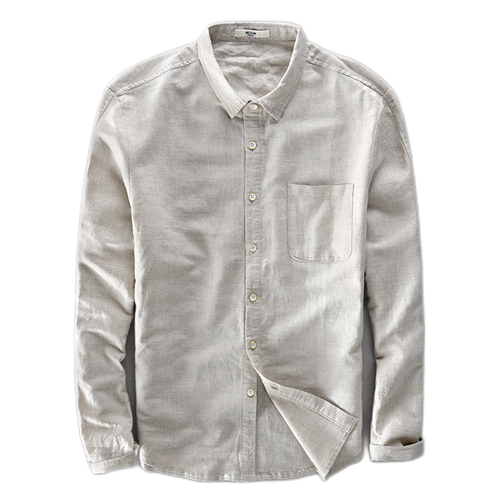 Camisa de lino hombre color beige