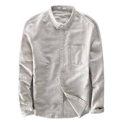 Camisa de lino hombre color beige