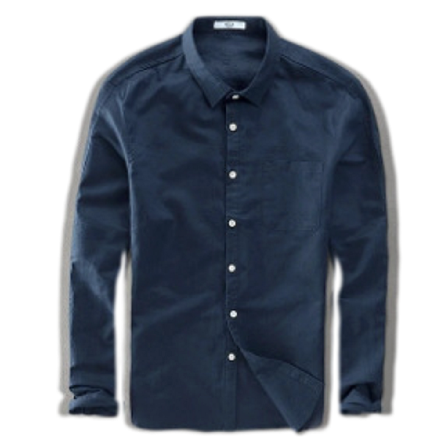 Camisa de lino hombre color azul oscuro