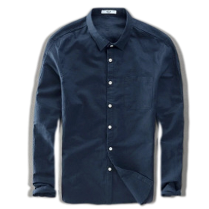 Camisa de lino hombre color azul oscuro