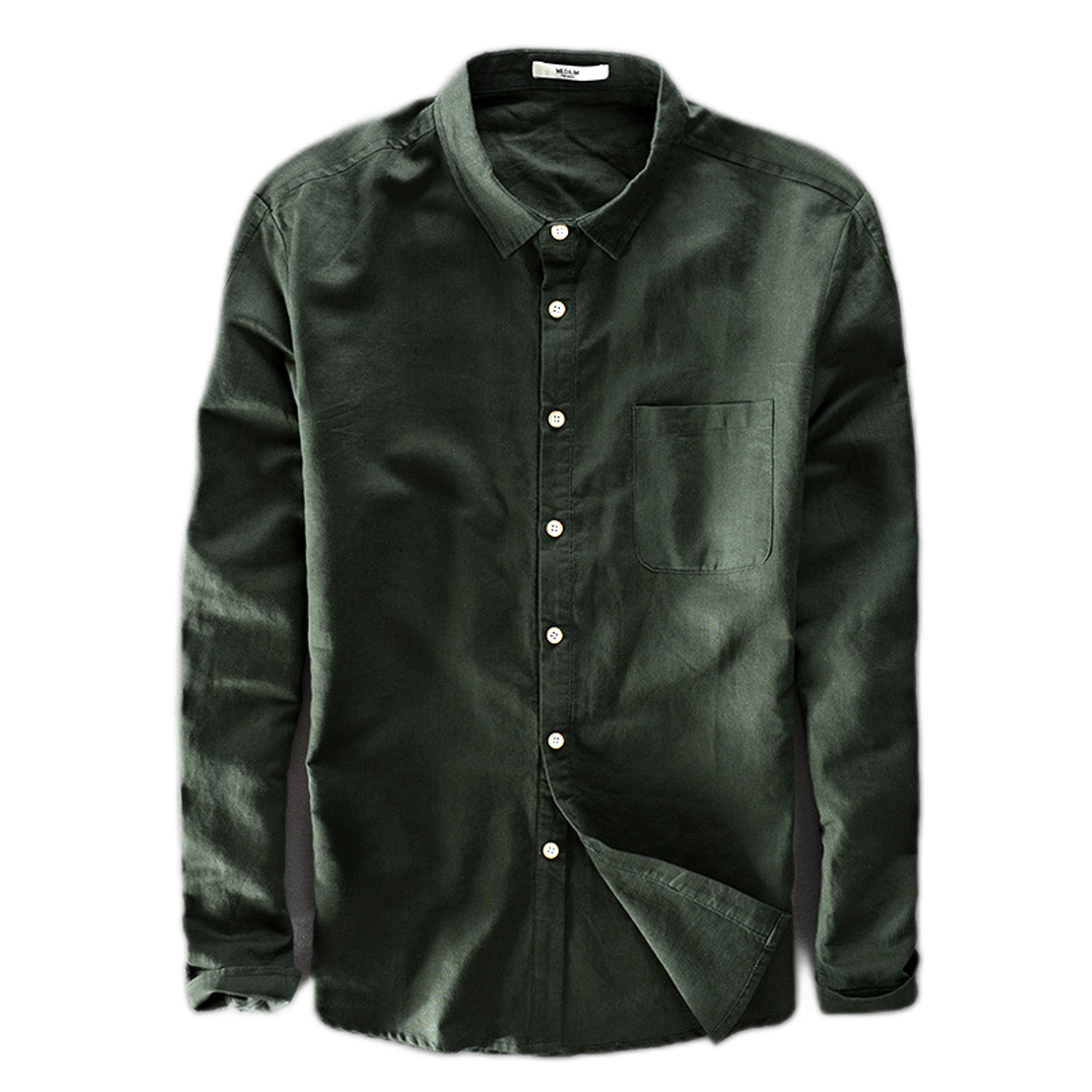Camisa de lino hombre color verde