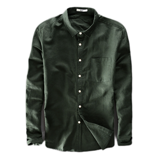 Camisa de lino hombre, manga larga