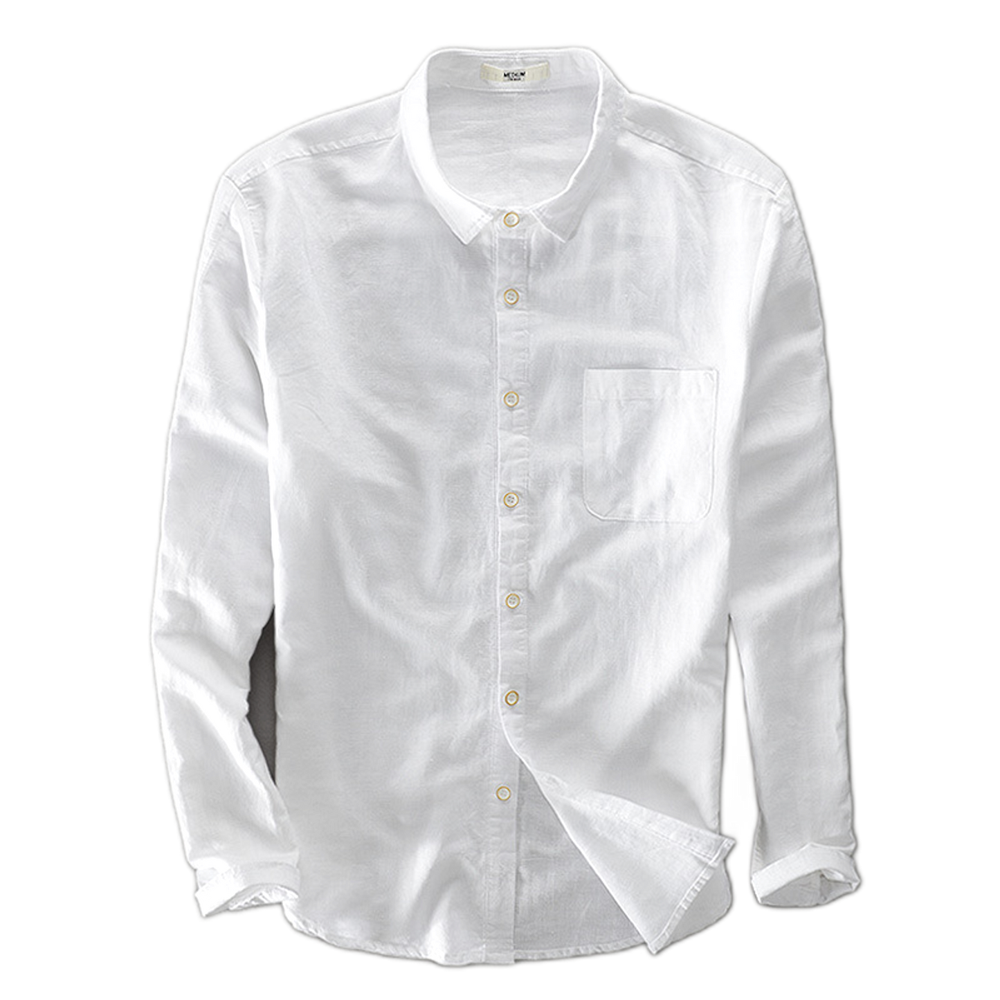 Camisa de lino hombre color blanco