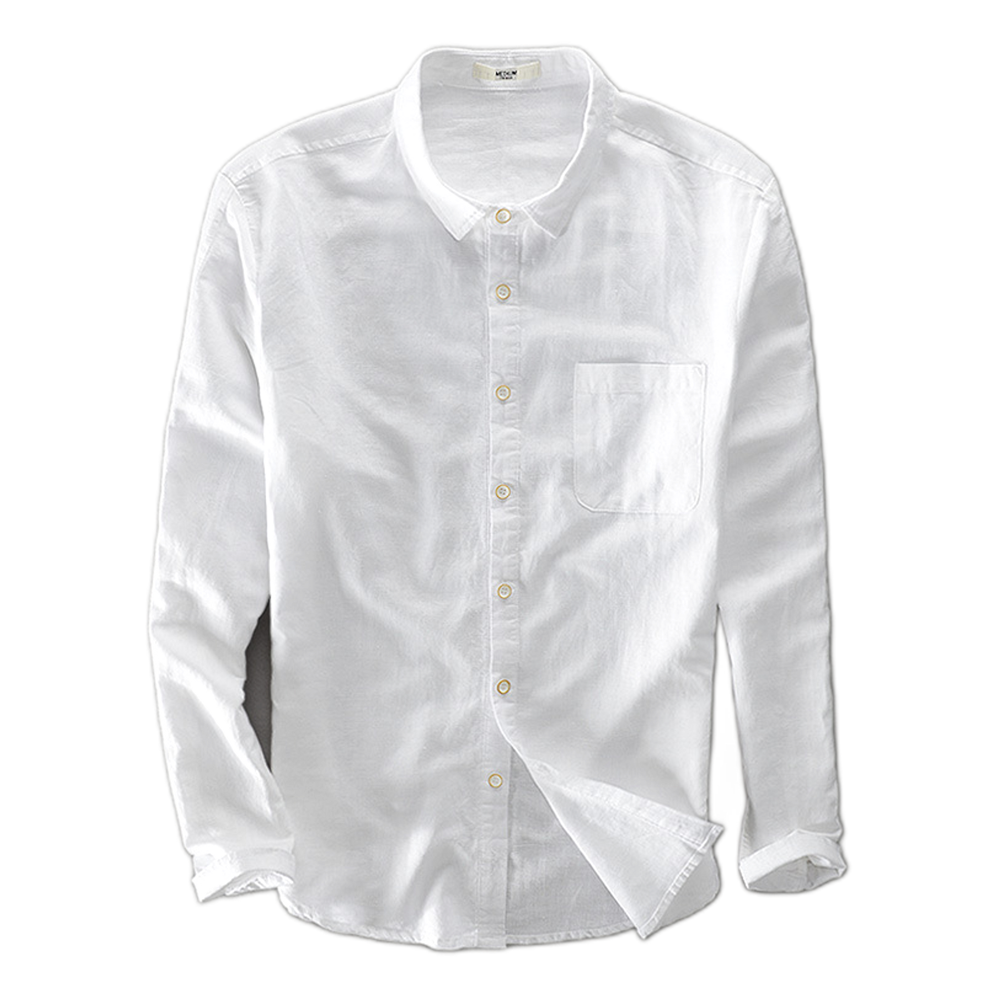 Camisa de lino hombre color blanco