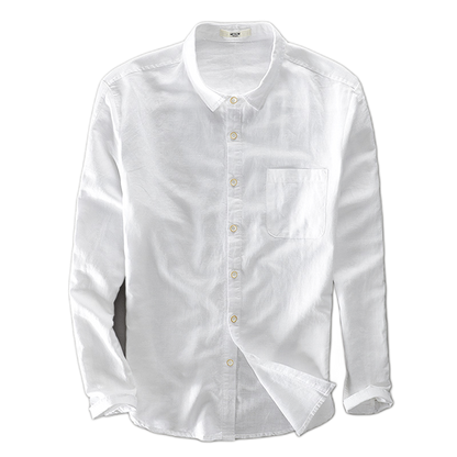 Camisa de lino hombre color blanco