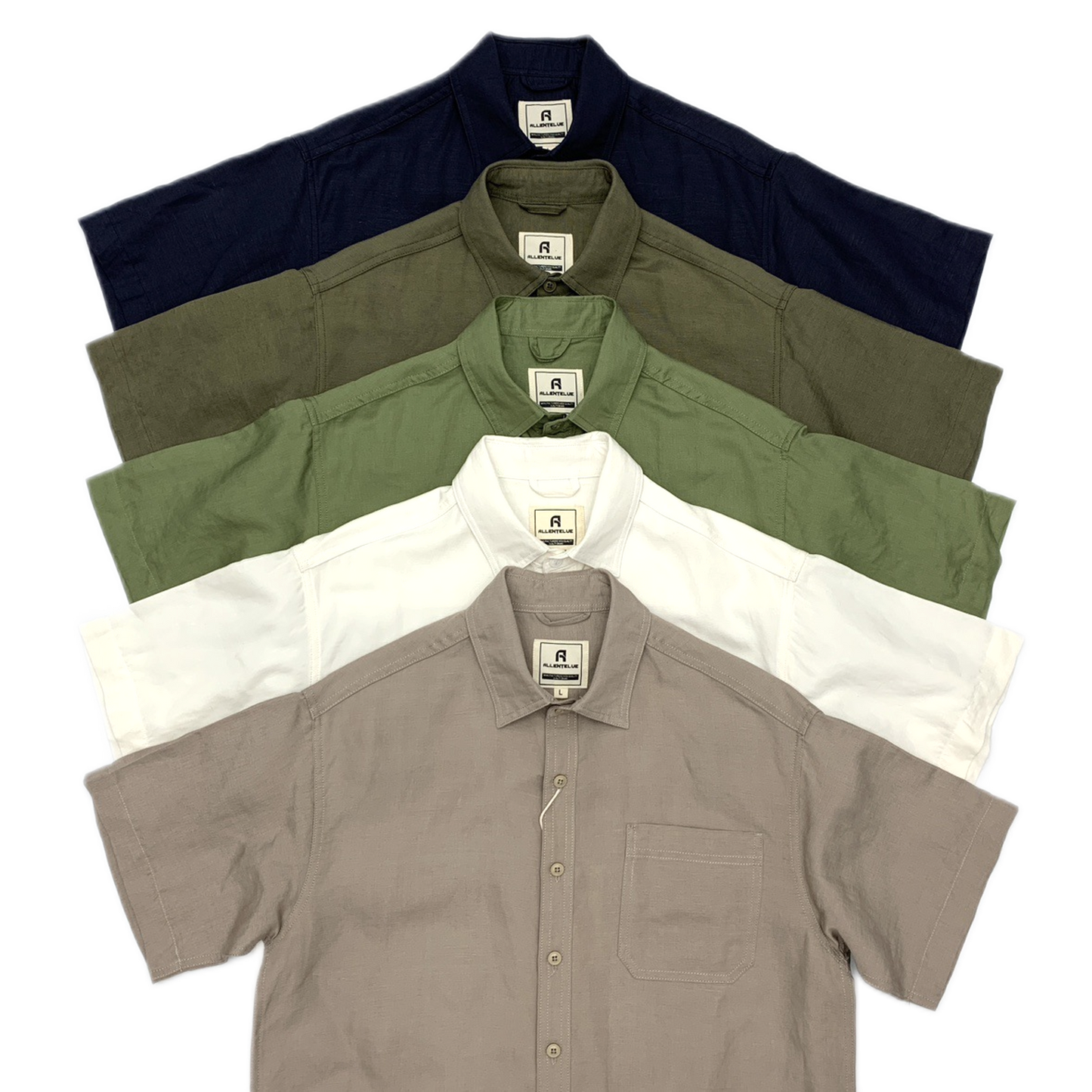 Camisa de lino hombre, manga corta