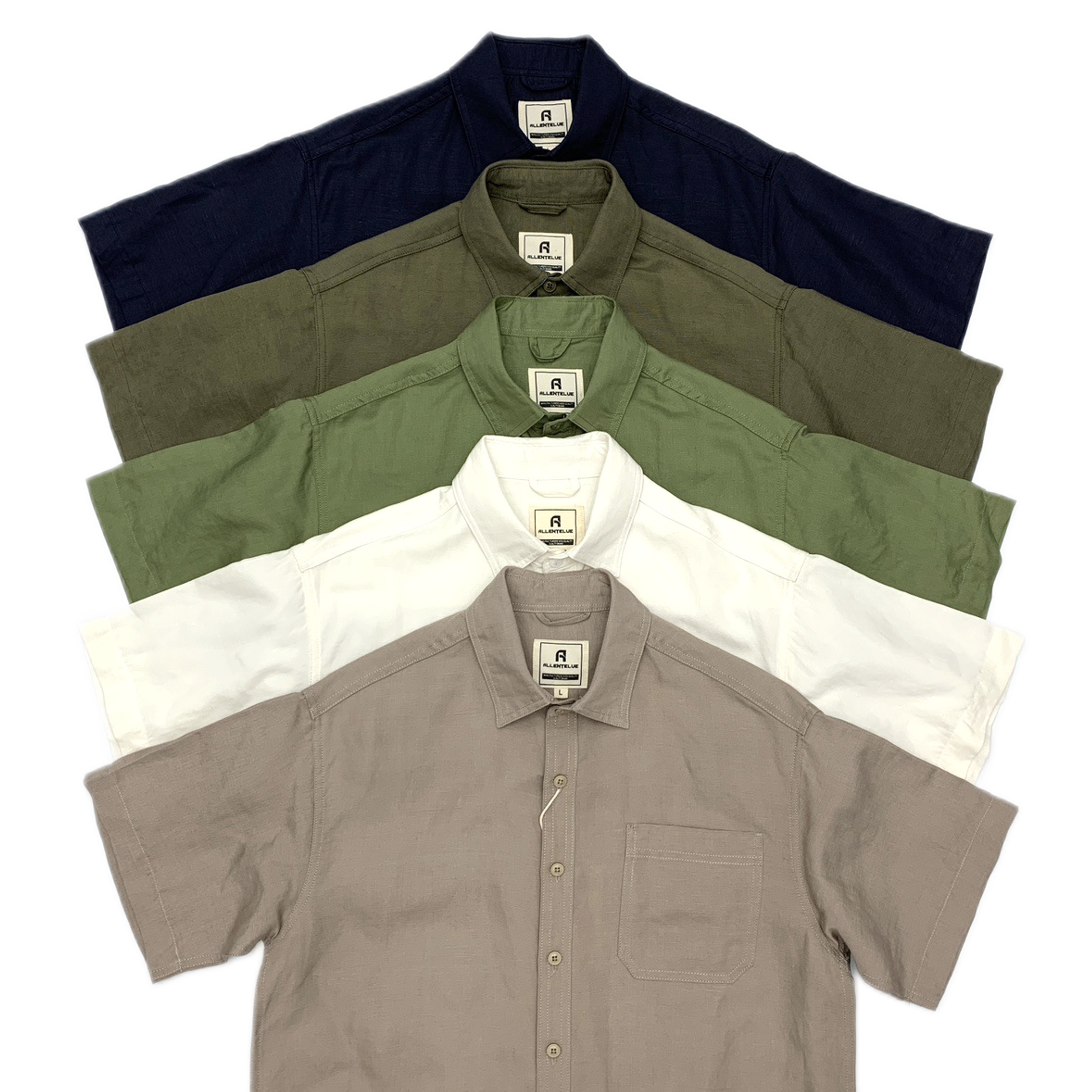 Camisa de lino hombre, manga corta