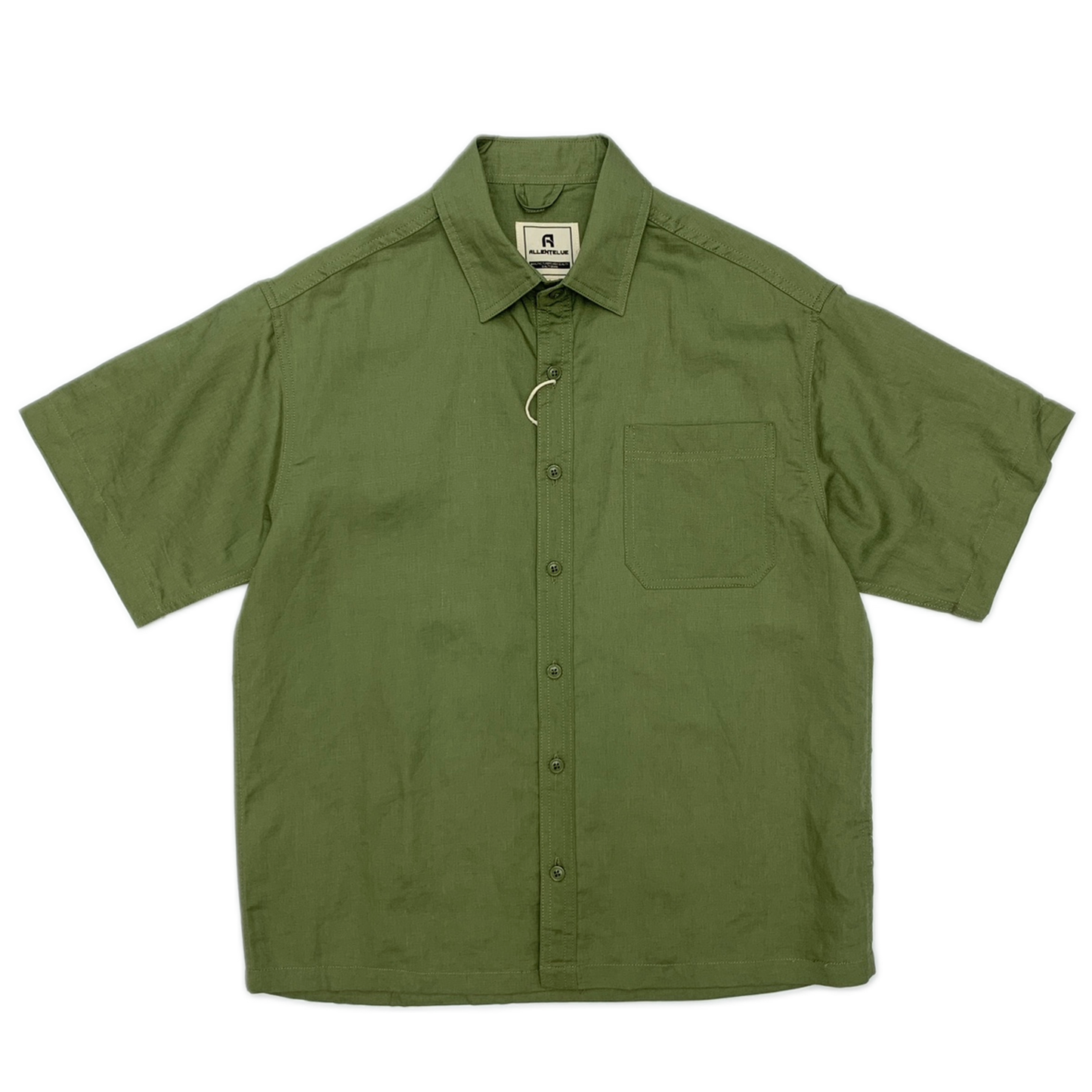 Camisa de lino hombre color verde pasto