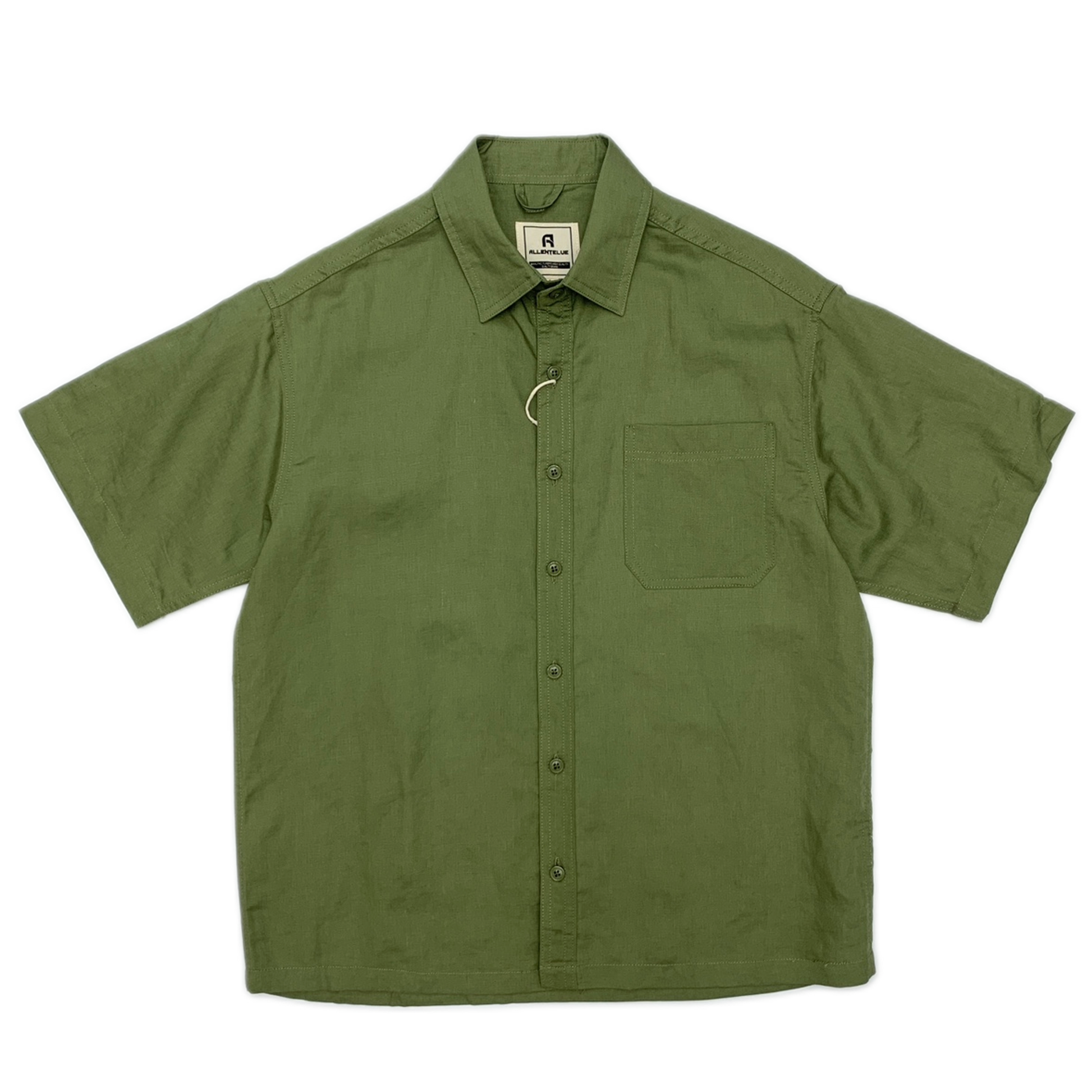 Camisa de lino hombre color verde pasto