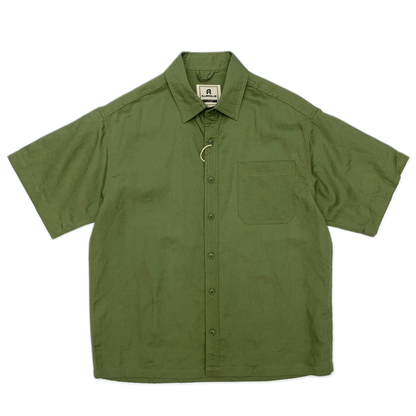 Camisa de lino hombre color verde pasto