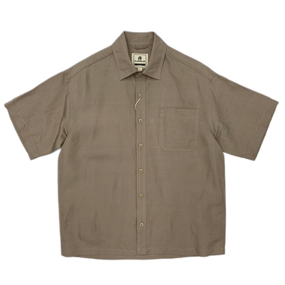 Camisa de lino hombre color caqui