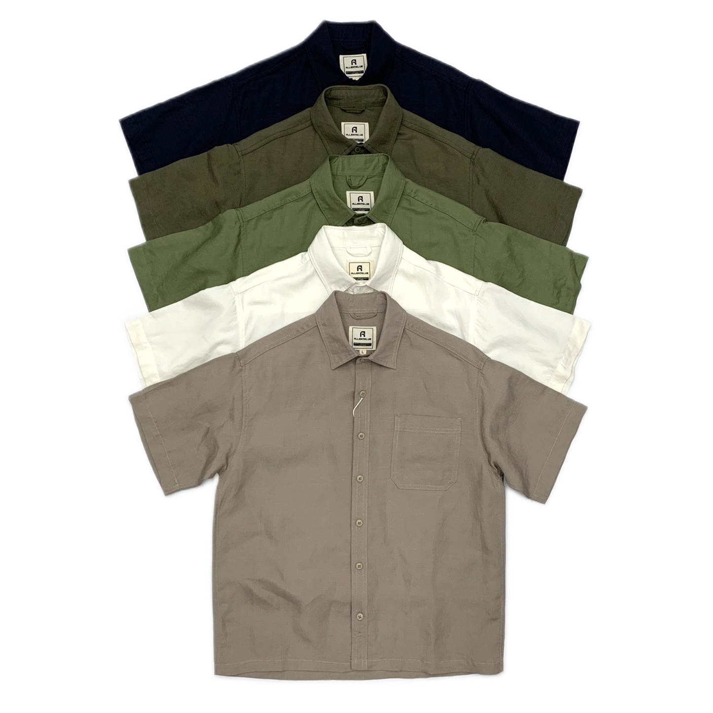 Camisa de lino hombre, manga corta