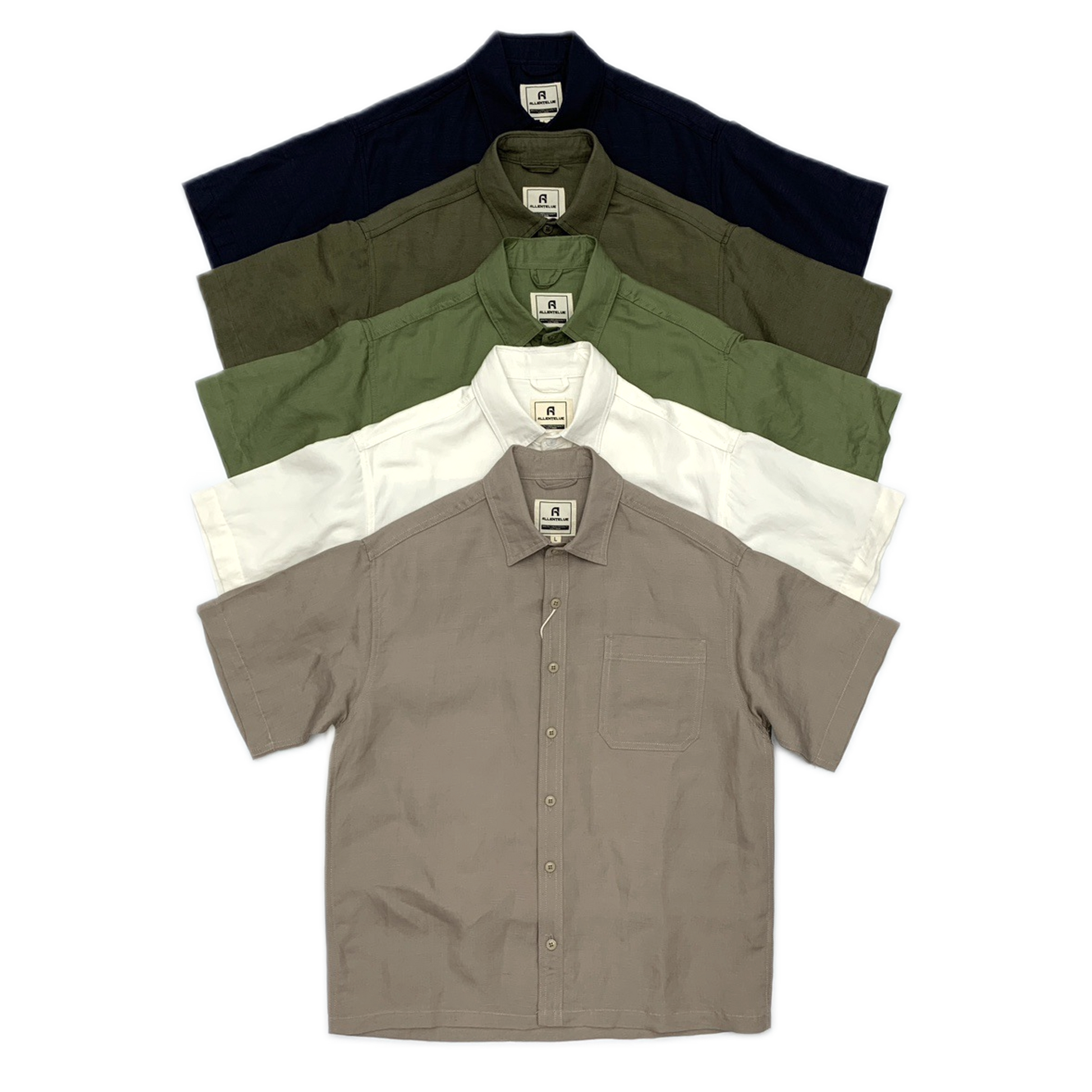 Camisa de lino hombre, manga corta
