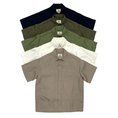 Camisa de lino hombre, manga corta