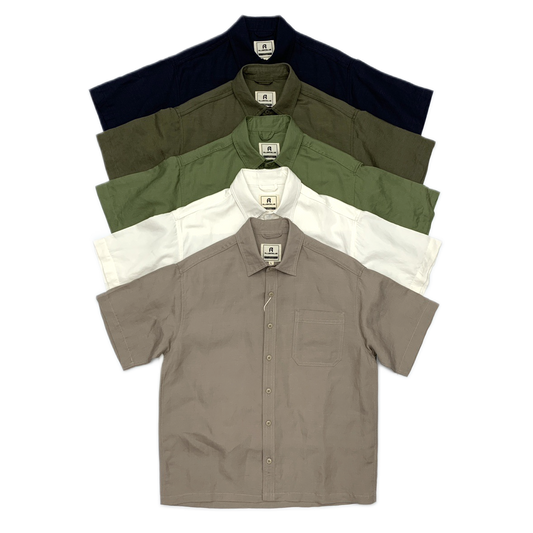 Camisa de lino hombre, manga corta