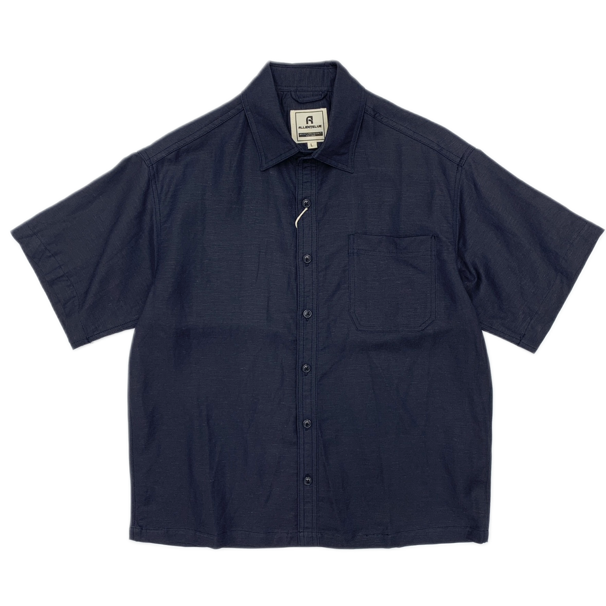 Camisa de lino hombre color azul marino