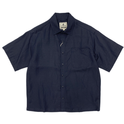 Camisa de lino hombre color azul marino