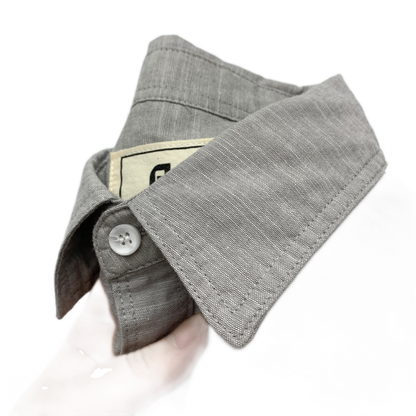 Camisa de algodón hombre color gris claro