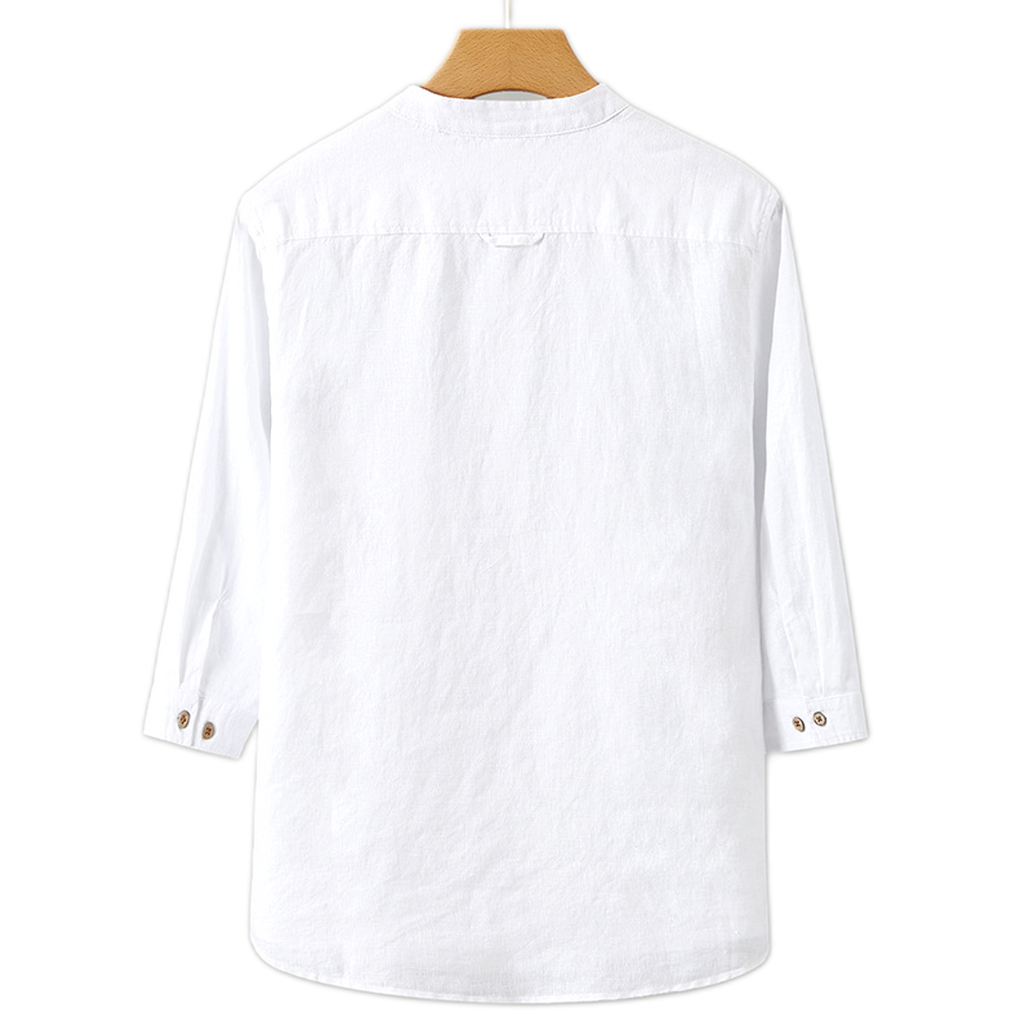 Camisa de lino hombre, cuello mao