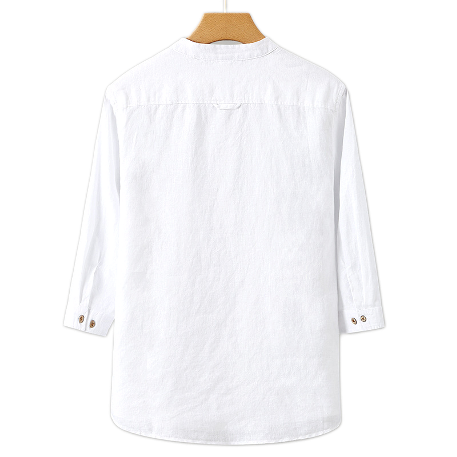 Camisa de lino hombre, cuello mao
