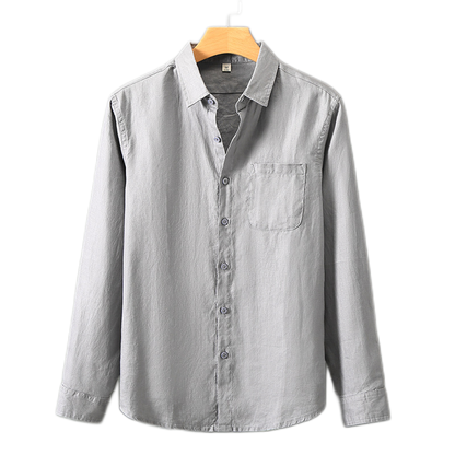 Camisa de lino hombre color gris