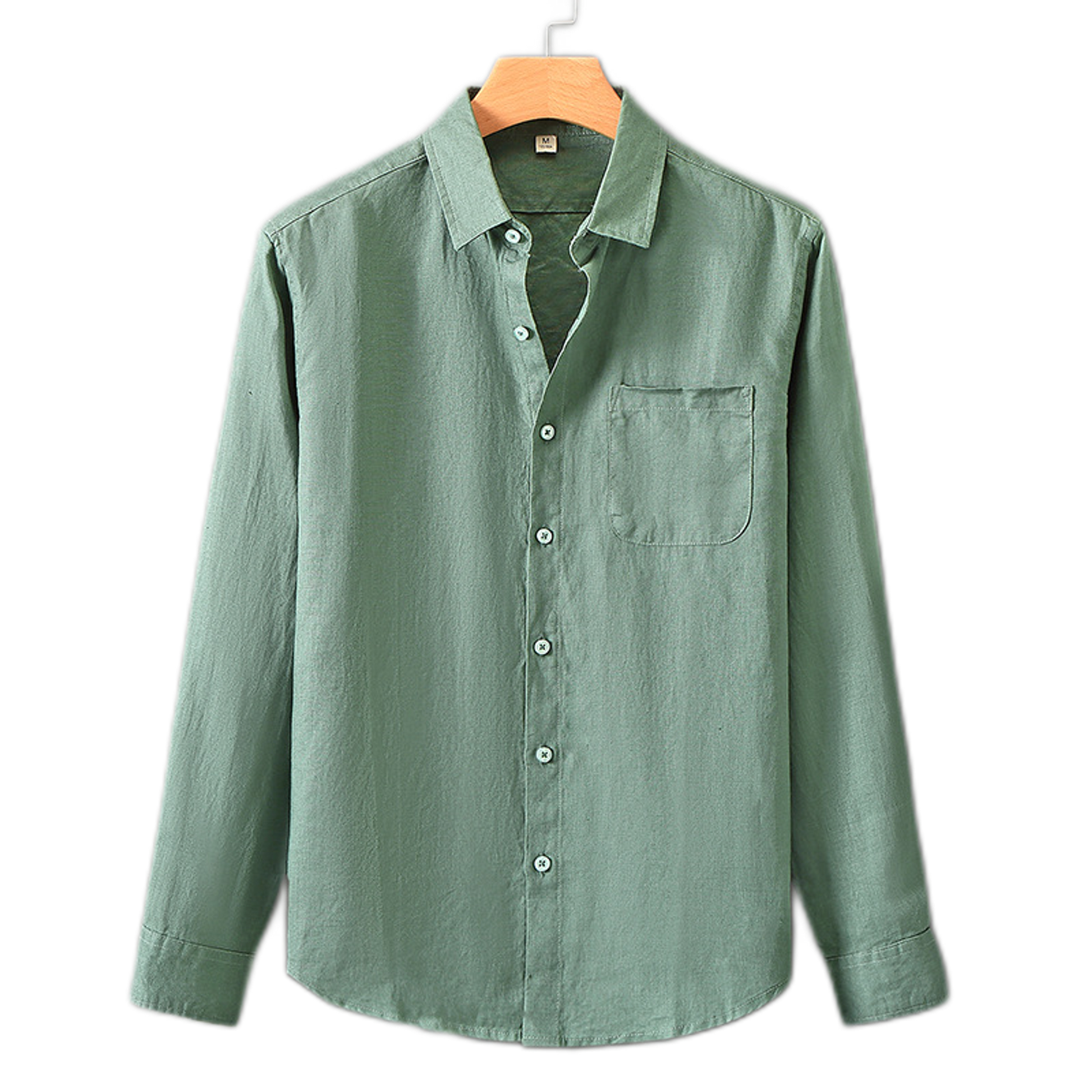 Camisa de lino hombre color verde