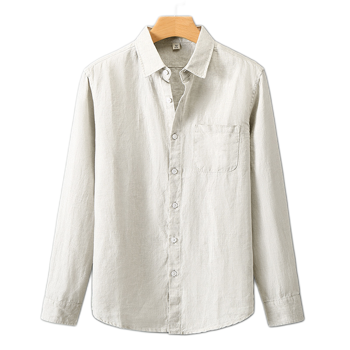 Camisa de lino hombre color crudo