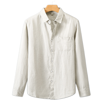 Camisa de lino hombre color crudo