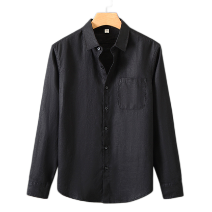 Camisa de lino hombre color negro