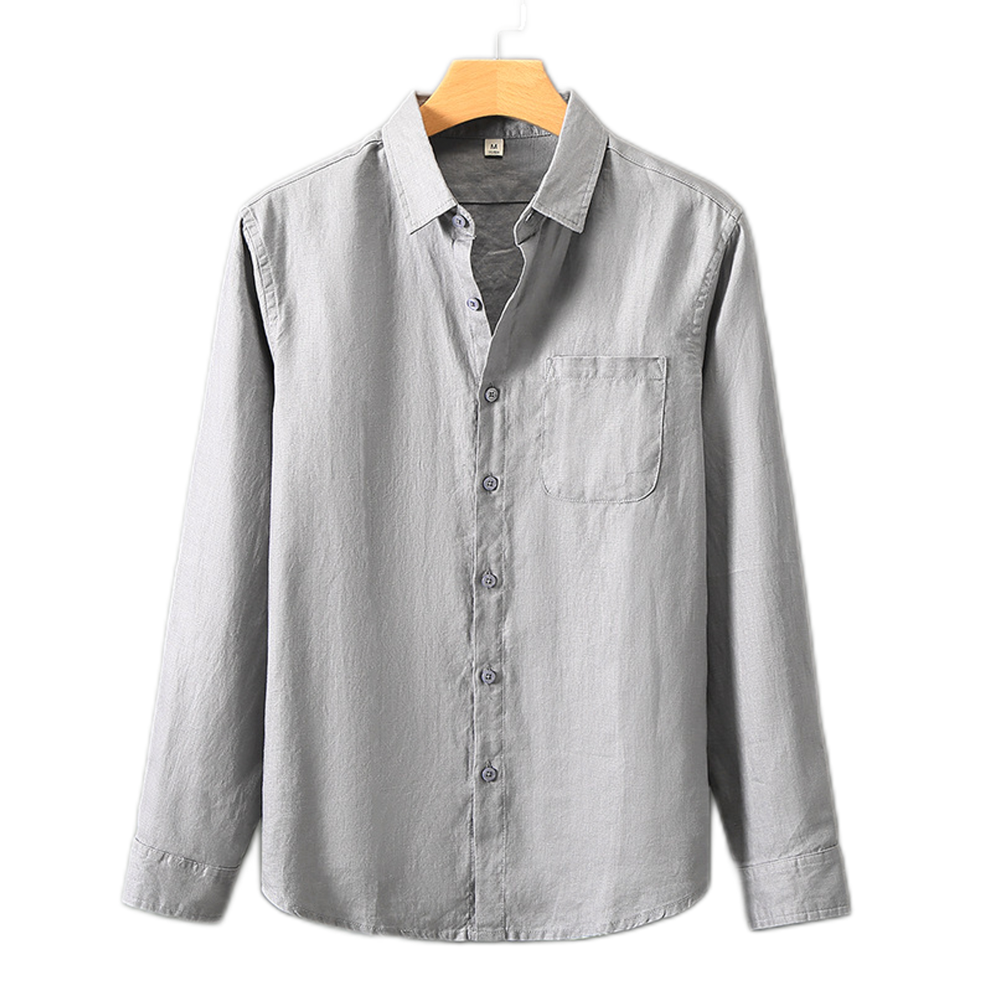 Camisa de lino hombre color gris
