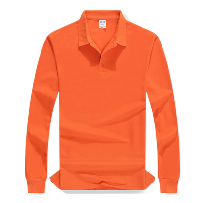 Polo de algodón hombre color rojo anaranjado