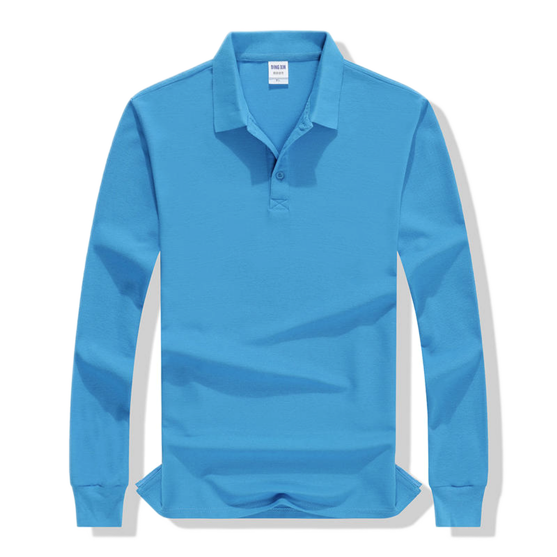 Polo de algodón hombre color azul pavo real