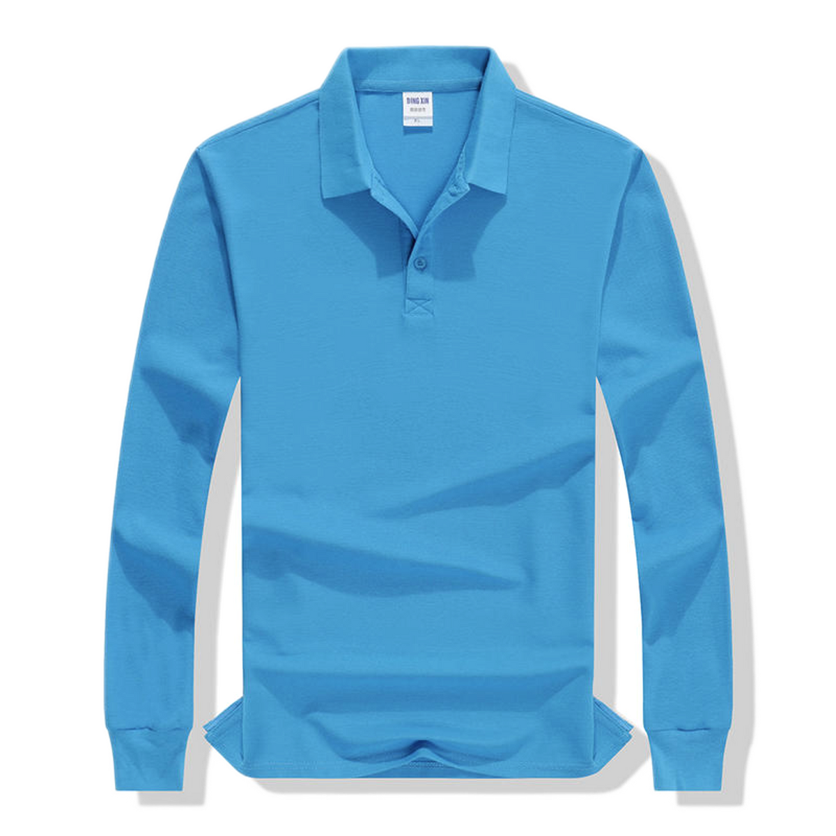 Polo de algodón hombre color azul pavo real