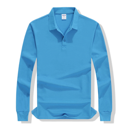 Polo de algodón hombre color azul pavo real
