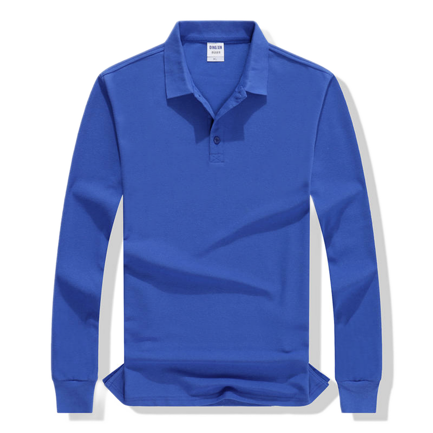 Polo de algodón hombre color azul zafiro