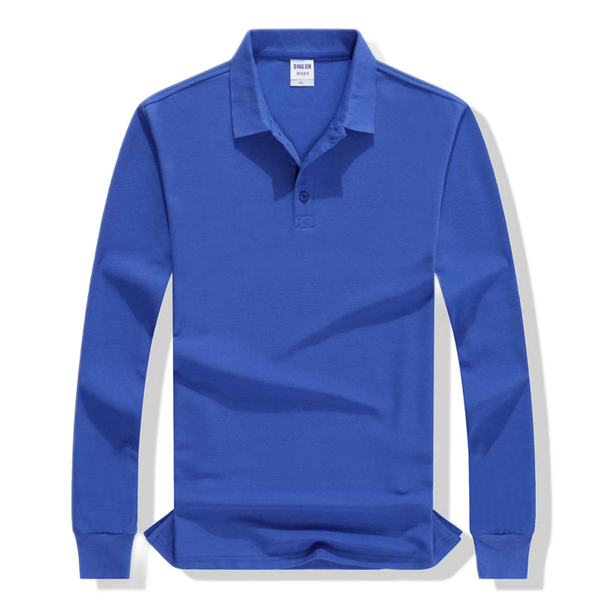 Polo de algodón hombre color azul zafiro