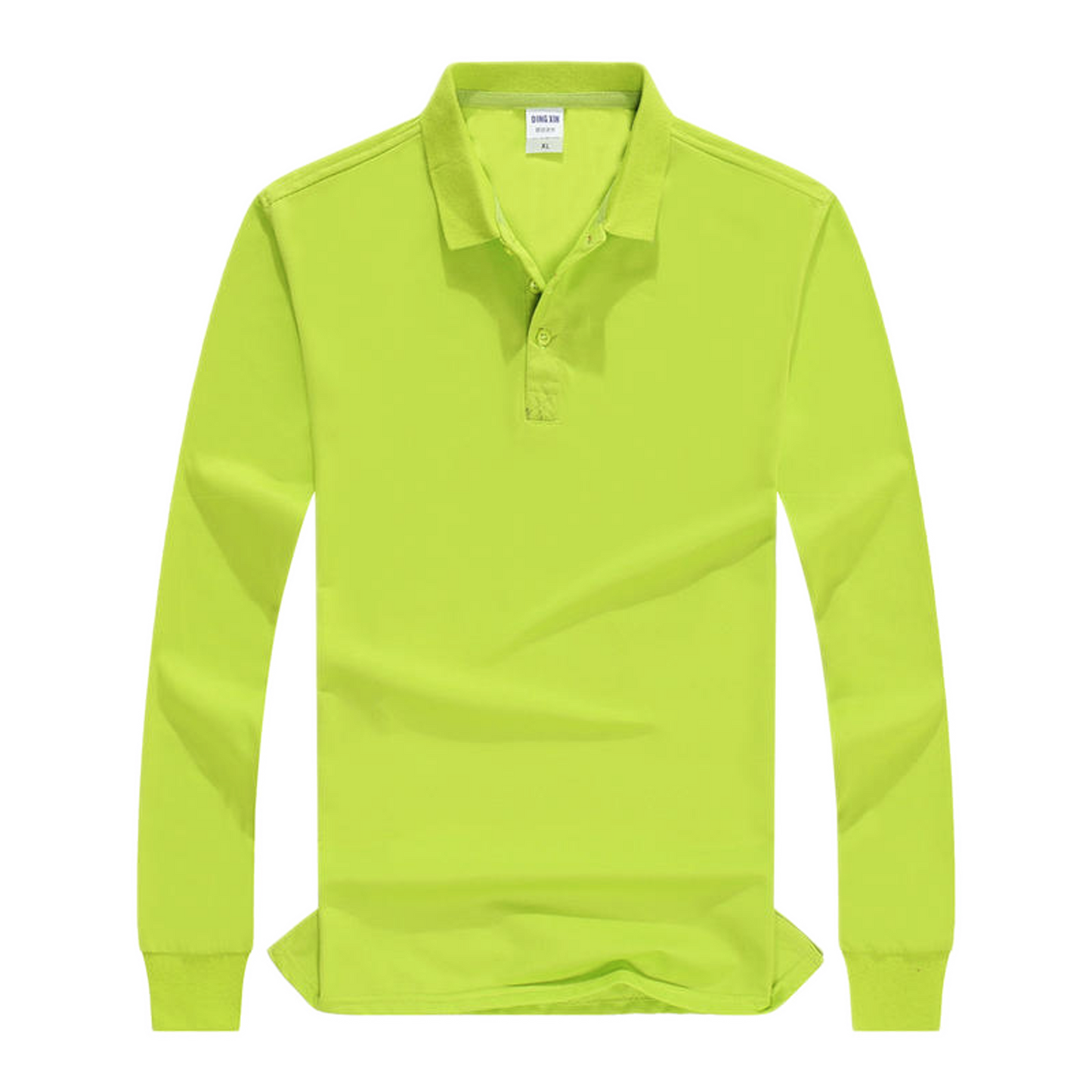 Polo de algodón hombre color verde amarillento