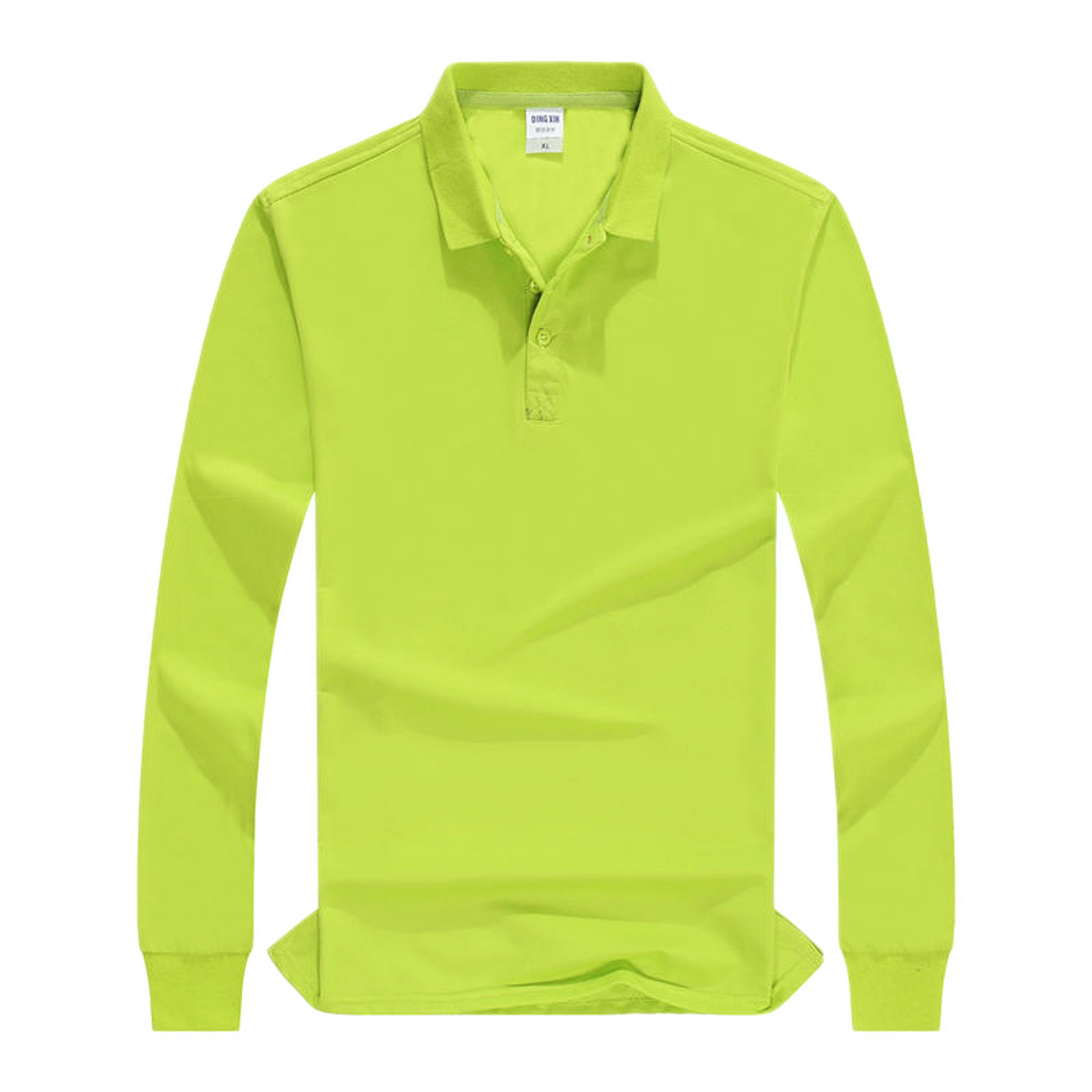 Polo de algodón hombre color verde amarillento