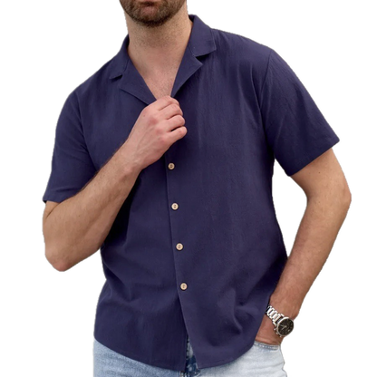 Camisa de algodón hombre, manga corta
